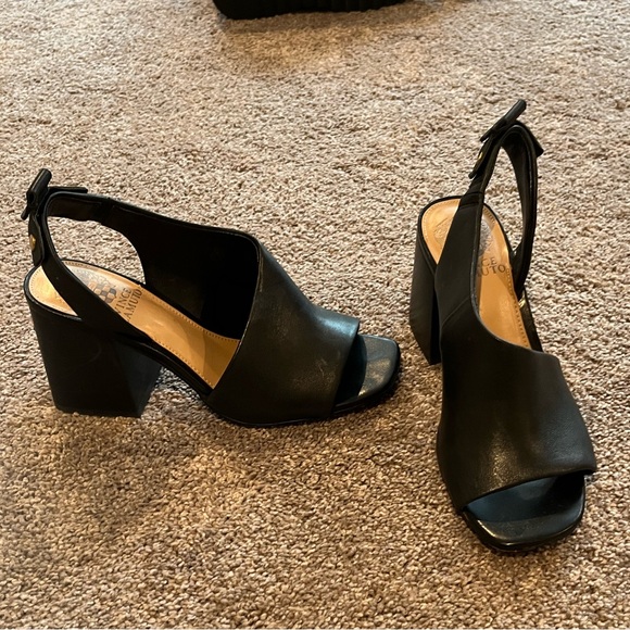 Vince Camuto Black Block Heels, Size 6 - Picture 1 of 7